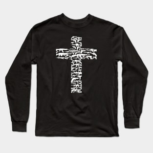 Cross made of guns, white Long Sleeve T-Shirt